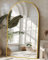 antok Ganzkörperspiegel, 194 x 114 cm Gewölbter Standspiegel Groß in Voller Länge, Wandspiegel mit Aluminiumlegierung Rahmen und Bruchsichere Glas, Bodenspiegel für Wohnzimmer, Ankleide, Gold