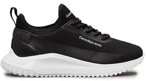 Calvin Klein Damen Eva Runner Sock Mix Schuhe, Schwarz/Hellweiß, 39 EU