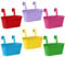 ULELE 6 Pack Metal Hanging Flower Pots Double-hook Hanging Buckets Flower Pots Planters Metal Iron Hanging Plant Pots Fence Planters Metal Iron Hanging Flower Pot for Fence Balcony Garden