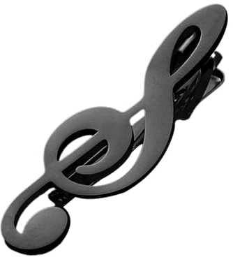 yanwuwa Pince à cravate en métal pour homme - Motif note de musique - Pour mariage, fête, cérémonie, Noir, M