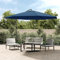 Homgoday Sombrilla voladiza con Poste de Aluminio Azul 350 cm Sombrilla voladiza Parasol Excentrico, Sombrilla de Jardín Protección UV