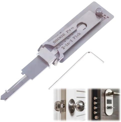 Mas/TER Key Decoder Lock Picking Tool,Lock Pick Key Decoder,2 in 1 Lock Pick,Lock Picking Kit for Beginners,Lock Pick Decoder for Auto,Lock Picking Set,2 in 1 Decoder and Pick Tools(SS002 Pro)