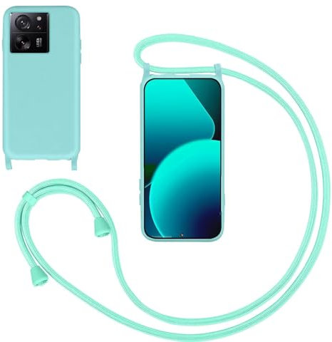 GoodcAcy Mobile Phone Chain Mobile Phone Case for Xiaomi 13T/Xiaomi 13T Pro, Smartphone Necklace Case with Strap, Protective Case with Chain for Hanging, Liquid Silicone Case for Xiaomi Redmi K60