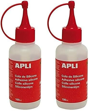 APLI 13349 - Cola de silicona, 100 ml (Paquete de 2)