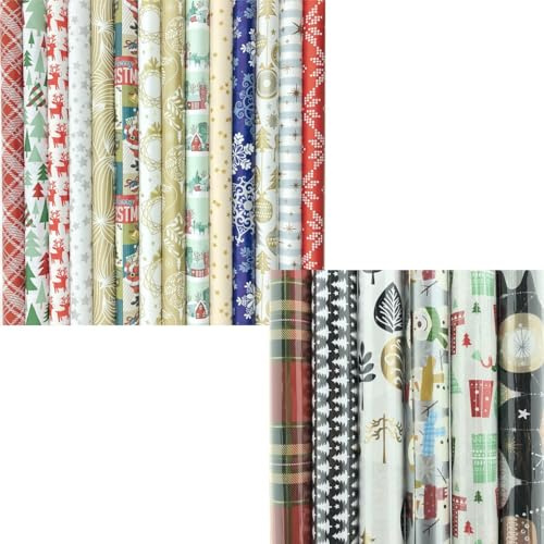 XXL Weihnachten Geschenkpapier - Weihnachtspapier Geschenkpapier für Weihnachten - diverse Größen - 12 Rollen