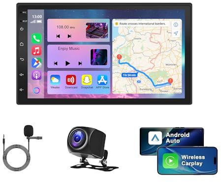 Android 13 Car Stereo for Ford Kuga MK1 2008 2009 2010 7 Inch Touchscreen Double Din Car Stereo Radio w/Carplay Android Auto GPS Sat Nav Bluetooth FM/RDS Mirror Link SWC Backup Camera Mic, 2G+32G