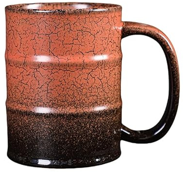 Keninll Keramikbecher, bunter Oleander, 600 ml, mit Henkel, Kaffee, Milch, heißer Tee, Frühstückstasse, H