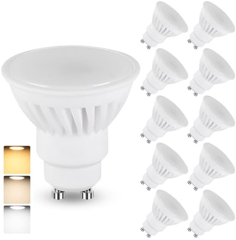 FEILEMAN GU10 LED Lampen 9W 860lm, 3 Farbtemperaturen 3000K/4000K/6000K, ersetzt 80W Halogen, 120° Abstrahlwinkel, Nicht Dimmbar, GU10 LED Leuchtmittel AC 230V, Energiesparlampe, 10er Pack