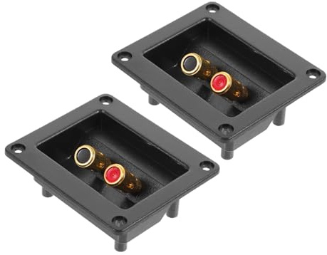 TEHAUX 2 pezzi Terminali per Casse Acustiche Morsettiera Altoparlanti in Abs e Lega con Doppio Morsetto per Collegamenti Sicuri Adatti per Cabinet e Subwoofer Te