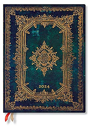 Paperblanks Flexi 12-Monatskalender 2024 Astra, Vertikal - Ultra (230 x 180), Englisch (Feiertage International)
