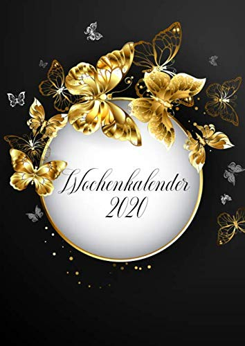 A4 Wochenkalender 2020 - Schwarz Gold: Größe A4 | Liste für Kontakte | Liste für Geburtstage | Viel Platz für Notizen | Budget Planer | Einahmen Ausgaben Jahresübersicht