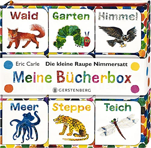 Die kleine Raupe Nimmersatt - Meine Bücherbox: Geschenkbox mit 9 Würfelbüchern mit Raupenpuzzle auf Buchrückseiten