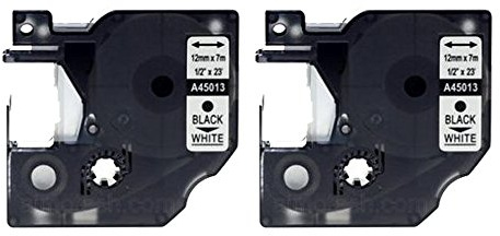 2 PerfectPrint Compatible Label Cassette For Dymo 45013 Label Manager 210D 260P 280 360D 420P 500TS 45013 500TS 450D RHINO 4200 5200 6000