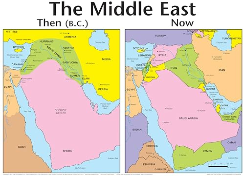 The Middle East Then and Now Wall Map (Charts)