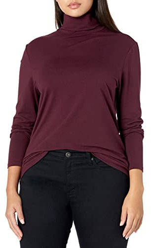 Amazon Essentials Women's Long-Sleeve Turtleneck (Available in Plus Size), Burgundy, M