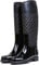 AONEGOLD Stivali di Gomma Donna Pioggia Impermeabile Alti Wellington Boot Rain Boot Giardino Stivali(Nero,35 EU)