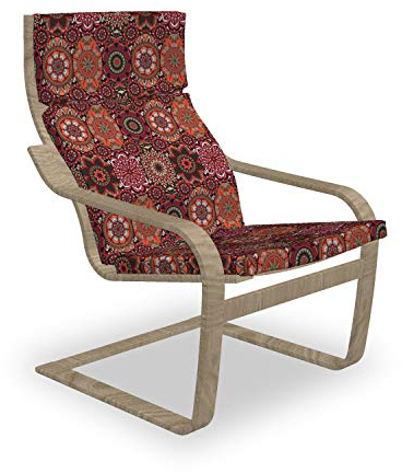 ABAKUHAUS marokkanisch Poäng Sessel Polster, Vintage Osmane-Fliesen, Sitzkissen mit Stuhlkissen mit Hakenschlaufe und Reißverschluss, Grüne Vermilion Rubin