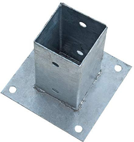 ESTEXO Aufschraubhülse Pfostenhülse Pfostenträger Bodenhülse Aufschraubbodenhülse Hülse Pfostenschuh eckig 91x150 mm