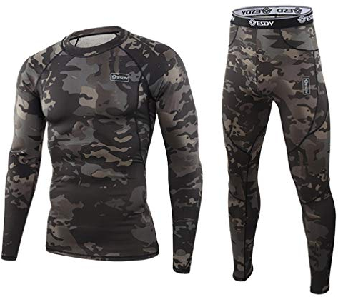 WINDCHASER Men's Thermal Underwear Set Long Sleeve Tops Long Johns Base Layer Bottom Fleece Lined for Skiing Cycling