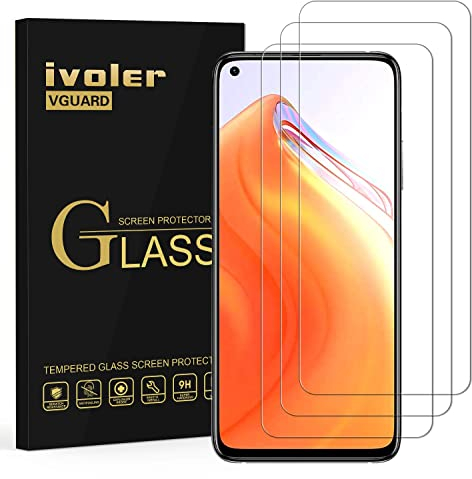 ivoler 3 Piezas Protector de Pantalla para Xiaomi Poco F4 5G / X3 NFC / X3 Pro/Xiaomi Redmi Note 9S / Note 9 Pro/Xiaomi Mi 10T Lite 5G, Cristal Vidrio Templado Premium