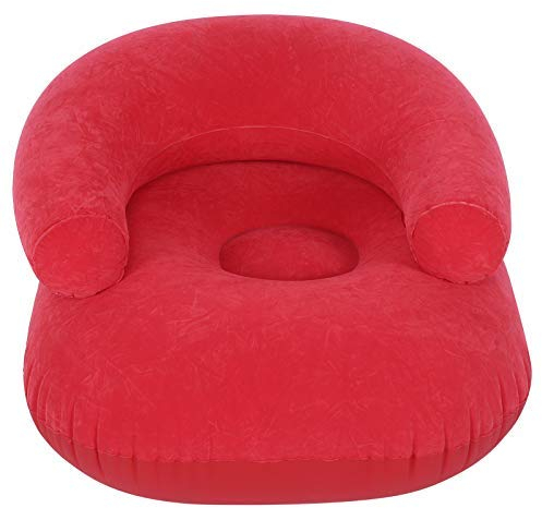 MAGT Aufblasbares Sofa, Weich Bequemes Luftsofa Beflockung Aufblasbare Couch mit Armlehne für Wohnzimmer Schlafzimmer Gartenmöbel Zubehör