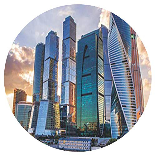 Yingxin34 Städte Puzzles Puzzles für Erwachsene 1000-teilige Puzzles für Erwachsene und Kinder Silver City of Moscow Puzzle Bodenpuzzle Rundpuzzle