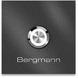 Metzler Türklingel Bergmann in Eisenglimmer - Haustürklingel Pulverbeschichtet in DB 703 - Made in Germany - Klingel Haustür aus Edelstahl V2A - LED Drucktaster wählbar - Größe: 10 x 10 cm
