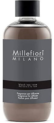 Millefiori Milano Refill Nachfüllflasche für Duftdifussor mit der Duftnote Black Tea Rose 250ml, 7REMBT, Mehrfarbig