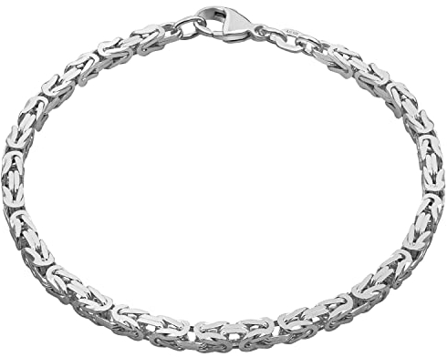 modabilé Armband Königskette Herren Armkettchen aus 925 Sterling Silber (21cm I 3,2mm breit) I Silberarmband ohne Anhänger I Königsarmband für Mann I Produziert in Deutschland