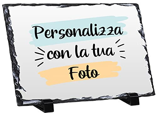 Woopers Foto su Pietra di Ardesia Personalizzata con Immagine e Testo 20x15 - Idea Regalo