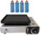 Hornillo de gas y plancha de gas 2 en 1 2200 W + 4 cartuchos de gas KEMPER