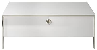 trendteam smart living - Infinity - Couchtisch - Weiß - Sofatisch mit ansprechenden Chromrahmen - (BxHxT) 110 x 40 x 60 cm - Wohnzimmertisch mit 1 Klappe