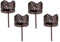 Kerzenpick für Teelicht 4er Set - dunkel braun - Teelicht Kugelkerzen Halter - Stecker für Advents und Weihnachts Gesteck