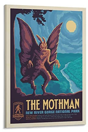 Vintage-Poster Legends Of The New River Gorge's Mothman Poster Dekorative Malerei Leinwand Wandposter und Kunstbild Druck Moderne Familie Schlafzimmer Dekor Poster 60 x 90 cm