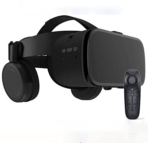 Full Screen Virtual Reality Goggle 3D VR Glasses With Remote Controller, Original Stereo 3D VR Glasses For IPhone 14 13 12 11 Pro Mini X R S Max Samsung Galaxy VR Set For IOS Android Phone (Color : B