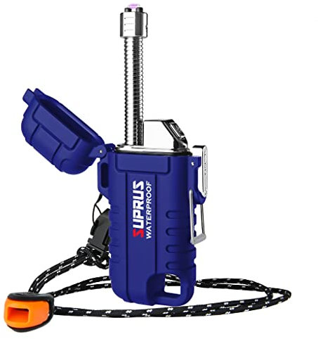 SUPRUS Wasserdichtes Feuerzeug Winddichtes Feuerzeug Arc Plasma Feuerzeuge USB-C Wiederaufladbar mit erweiterbarem und flexiblem Hals für Outdoor, Camping Küche