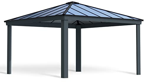 Canopia by Palram Carport Bausatz Colorado 14x14 425 x 425.5cm Doppelcarport Polycarbonat in Anthrazit für PKW aus rostfreiem Aluminium