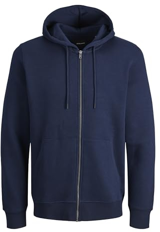 JACK & JONES Herren Jjebradley Zip Hood Noos Pls Sweatshirt-Jacke, Marine, 4XL Große Größen EU