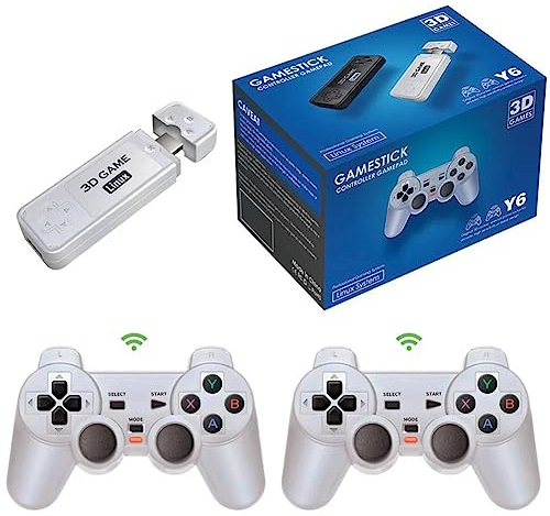 Y6 2.4G Wireless Game TV Stick Retro Familie Tragbare Videospielkonsole 128G 10000+ Spiele Emuelec4.3 4K HD TV Game Stick