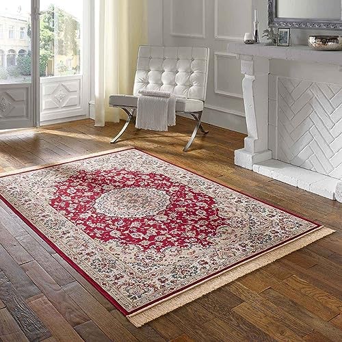 Taracarpet Teppich Palazzo Royal Täbriz rot 067x105 cm Kurzflor Orientteppich für Wohnzimmer Esszimmer und Schlafzimmer