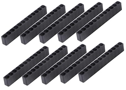 Carte Porte-embouts Hexagonaux 6,35mm 12 Trous, Lot de 10 Noir | Plastique, Rangement Organisé des Embouts, Évite Perte et Confusion, Format Pratique pour Atelier