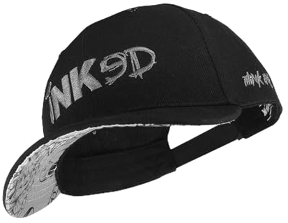 Nebelkind Basecap-Herren Damen Inked Schwarz, Einheitsgröße OneSize, Größenverstellbar, Unisex, hochwertiges Basecap, trendig, Streetwear Style, Baseball-Kappe mit gebogenem Schirm, Retro