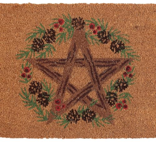 Something Different Wholesale Yuletide Home Decor: Winter Solstice Fußmatte mit Pentagramm-Design – heidnische Urlaubsmatte