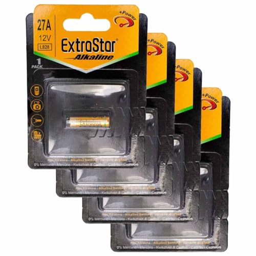 Batterie L828 12V 27A Super Alkaline, kompatibel mit Duracell MN27 LR27A (4)