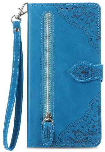 NEXCURIO Handyhülle für Samsung Galaxy A50 / A50s / A30s Hülle Klappbar mit Kartenfäch Ständer Klapphülle Schutzhülle Leder Wallet Flip Case Cover Tasche Handytasche Stoßfeste - Blau