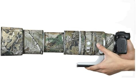 ONCFOTO Waterproof Lens Camouflage Coat for Canon RF 200-800mm F6.3-9 Camera Lens Rain Cover Protection Sleeve Guns Case Clothing -Withered Leaf