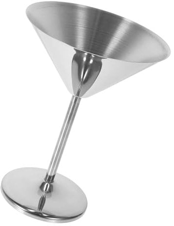 PRETYZOOM Martini Goblets Set of 6 Stainless Steel Wine Glasses Classic Shape for Cocktails for Party