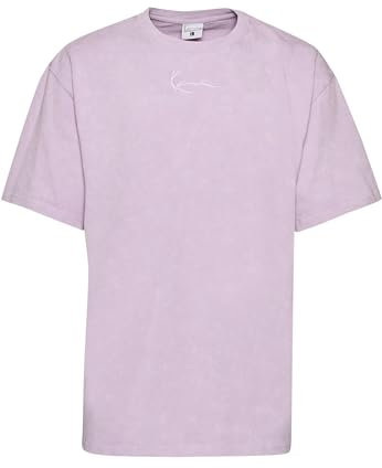 Karl Kani Unisex KM234-021-2 KK Small Signature Washed Heavy Jersey Landscape Tee Light Purple, S