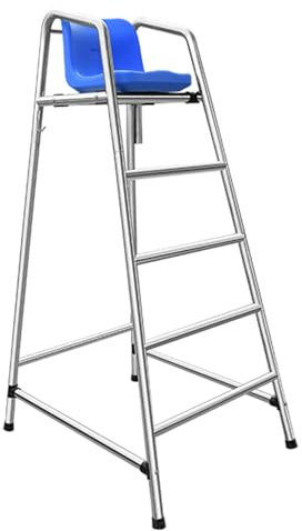 Sedia da bagnino alta 120cm/150cm/180cm per piscina, lago e spiaggia, sgabello da bar portatile in acciaio inossidabile per esterni con comodo sedile per terrazza, patio (Color : Silver, Size : H 18