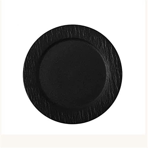 Assiettes en céramique, assiettes de dessert, Assiette blanche de ménage, assiette simple, petit déjeuner, dessert, assiette plate de cuisine de restaurant (couleur : noir, taille : M) (Color : Schwa